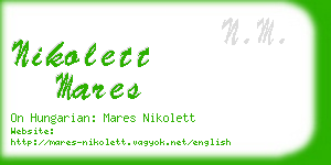 nikolett mares business card